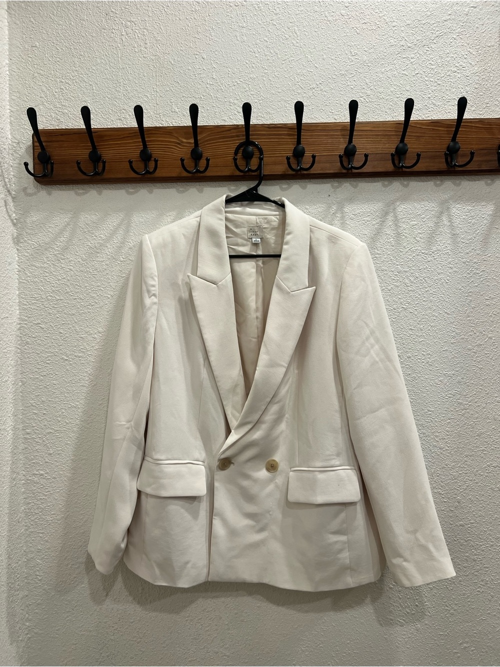 a new day Cream Double-Breasted Women's Blazer